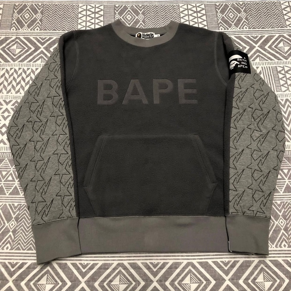 A Bathing Ape Bape Fleece Sta Crewneck Size Small